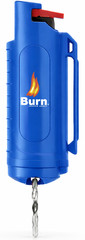 Burn 4 Pack Pepper Spray Keychain 0.5 oz Police Strength OC Blue