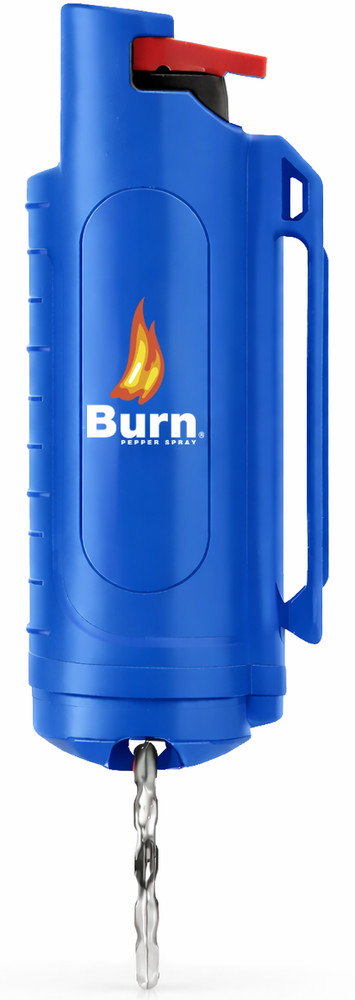 Burn Pepper Spray Keychain 0.5oz Maximum Strength Police Grade Self Defense Blue