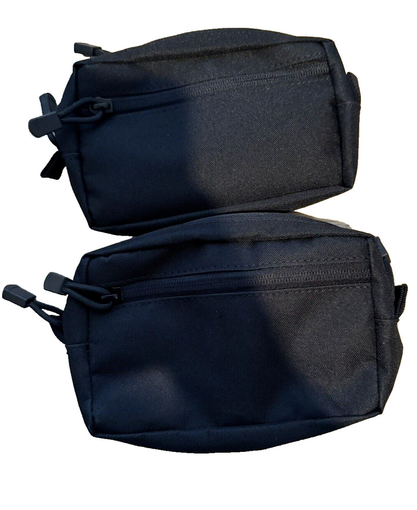 2 Pack Tactical Molle GP Admin Pouch Multipurpose Waist Belt Pouch Black NEW