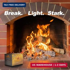 Stanbroil 50 pcs Natural Charcoal Fire Starters Super Fast Lighting | for barbec