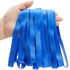 LotFancy Large Rubber Bands, 30Pcs Size #107 Big Wide Elastic 104″, Blue