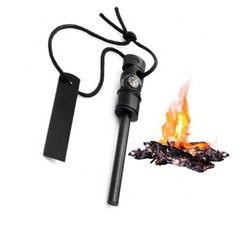 Survival Fire Starter Magnesium Fire Starter Rod Compass, Whistle USA SHIPPER