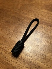 (6-Pack) 4” BLACK 550 Paracord Zipper Pulls Extender Keychain Fob