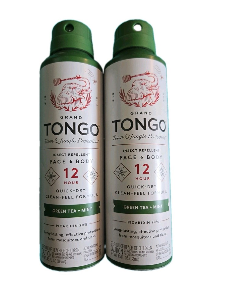 2pk Grand Tongo Green Tea + Mint Insect Mosquito Repellent Bug Spray DEET Free