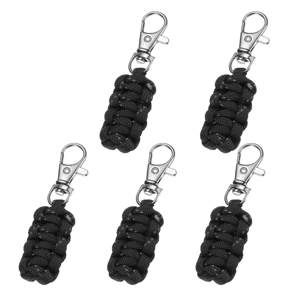 Paracord Zipper Pull, Reflective Zipper Pulls Replacement 5 Pcs & Black