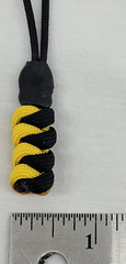 Paracord ~ Black/Yellow ~ Zipper Pull/Knife Lanyard/Key Fob/Tool Keeper ~ 7