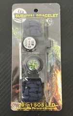 Paracord Survival Bracelet 20in1 Gear Kit Multi-Tool SOS Fire Starter..Navy Blue