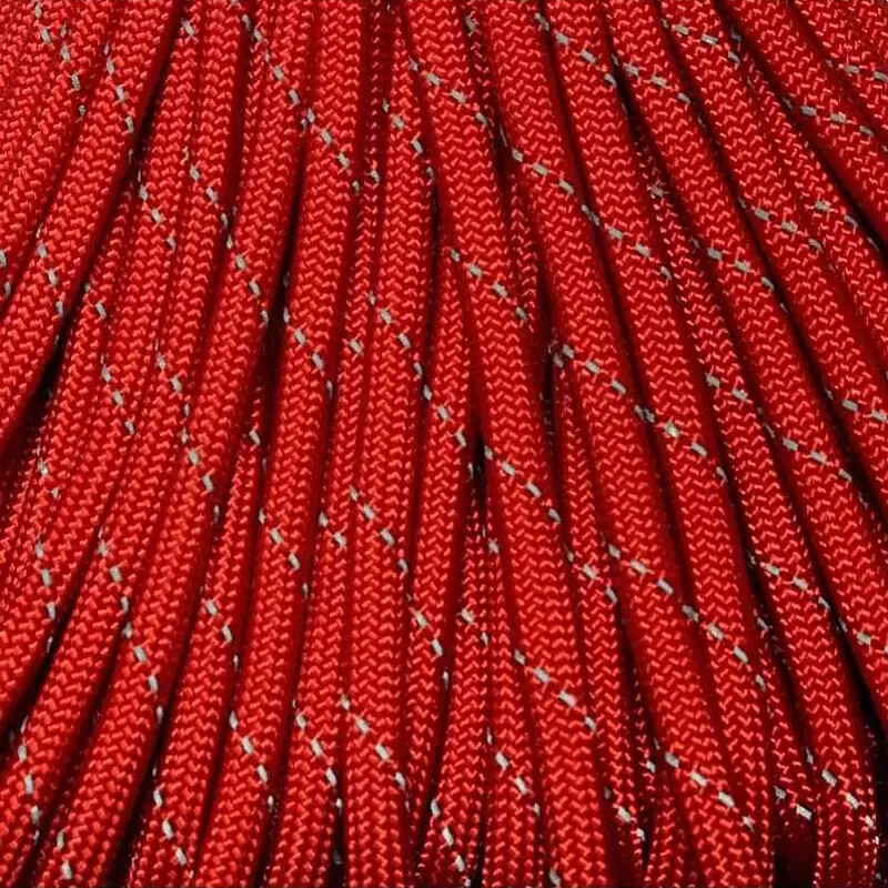 550 Paracord Reflective Red 100 ft USA MADE same day shipping
