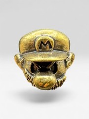 Retro Brass Mario Skull Lanyard Bead EDC Paracord Knife Charm Pendant