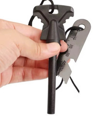 2pc Fire Starter Flint Steel Striker Survival Kit Ferro Rod Camping Outdoor Tool