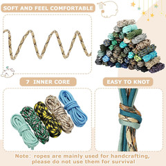 120 Pcs 10ft Paracord Rope Kit for DIY Bracelets, Lanyards, Dog Collars