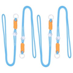 4 Pcs Paracord Necklace, Divider Ring, for Blue White Orange
