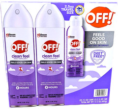 OFF! Clean Feel Mosquito Repellent Picaridin DEET-Free Bug Spray 3-Pack