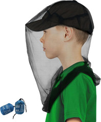 2 Pack Mosquito Head Net for Kids, Fits All Hats for Children, Black | Bug Fa…