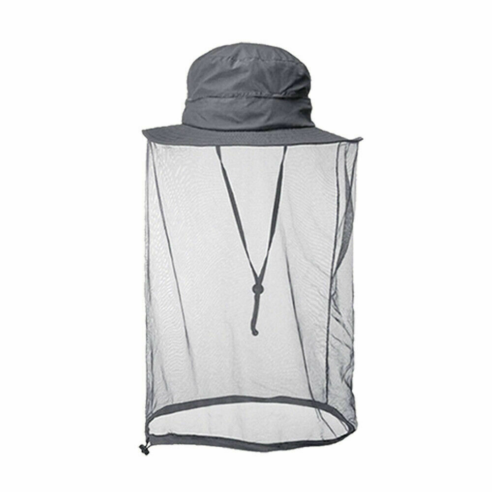 Mosquito Head Face Net Hat Bee Insect Bug Protection Hidden Mesh Fishing Sun Cap