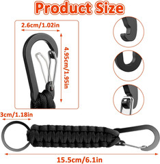 2Pcs Paracord Keychain for Men Women, Braided Key Chain with Clip Heavy Duty Key
