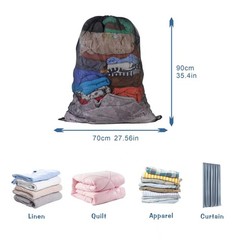 2 Pack Large Mesh Laundry Bag, 27×36inch Black 27*36inch,
