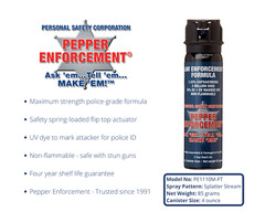 Pepper Enforcement 6-PACK Splatter Stream Pepper Spray 4 oz Police Grade Defense