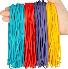 Large Rubber Bands Heavy Duty- Sukh 7 Inch(150pcs), Red, Blue, Purple, Yellow