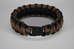550 Paracord Survival Bracelet Cobra Black/Dark Brown «Made in the USA»