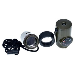 7 in 1 Military Emergency Survival Whistle Kit Compass LED Light Thermomet Tools