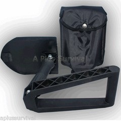 Folding Shovel Plastic Handle Carrying Case Sheath Camping Survival Tool Car Kit