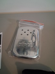 Zippo Reusable Catalytic Hand Warmer Silver Metal w/ Burner Cap & Pouch