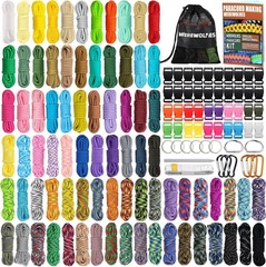 80 Colors Paracord Cord, 550 Bracelet Crafting Combo Kits w Instruction, 10Feet