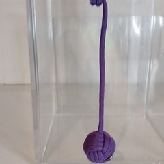Purple 6″ Paracord «Monkey Fist Ball» Knot Keychain Lanyard (B3)
