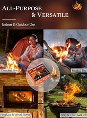 Nvkrvks Fire Starter, Easy-Burning Fire Starter Squares for Wood Stoves