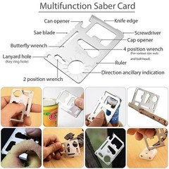 Survival Kit Emergency Gear Set Multi Tool Card Fire Starter Outdoor EDC