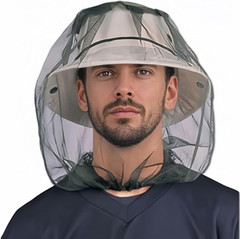 Outdoor Mosquito Head Net for Hat – Extra Large & Fine Mesh (620 Holes Per In…