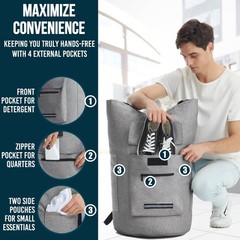 Laundry Backpack with Shoulder Straps，Laundry Bag Extra X-Large, Turquoise