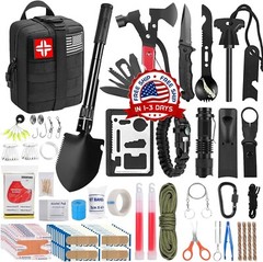 Kit De Supervivencia 142 En 1, Equipo Y Equipo De Supervivencia Potente Negro US