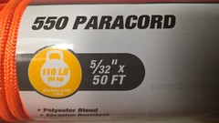 Hyper Tough 550 Paracord 2 Cords Polyester Blend Orange Rope 5/32″ x 50 Ft Each