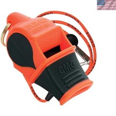 Sonik Blast Whistle Orange Black 120dB Loud Pealess 3x1x3in One Size