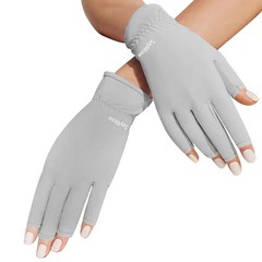 SayWow Sun Gloves UV Protection UPF 50+ for Women Fingerless Medium, Grey