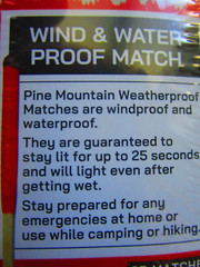 2 ~ WATER & WIND PROOF MATCHES ~ FROM PINE MOUNTAIN ~ NEW & FACTORY SEALED PK 25