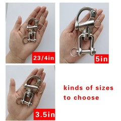 Pair Swivel Eye Snap Shackle Quick Release Bail Rigging Marine 316 Stainless