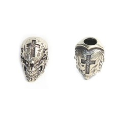 Cross Skull Head Brass Knife Beads EDC DIY Paracord Woven Bracelets Lanyard