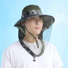 Bug Proof Sun Hat with Face Net UV Protection Fishing & Beekeeping Gear Full Cov