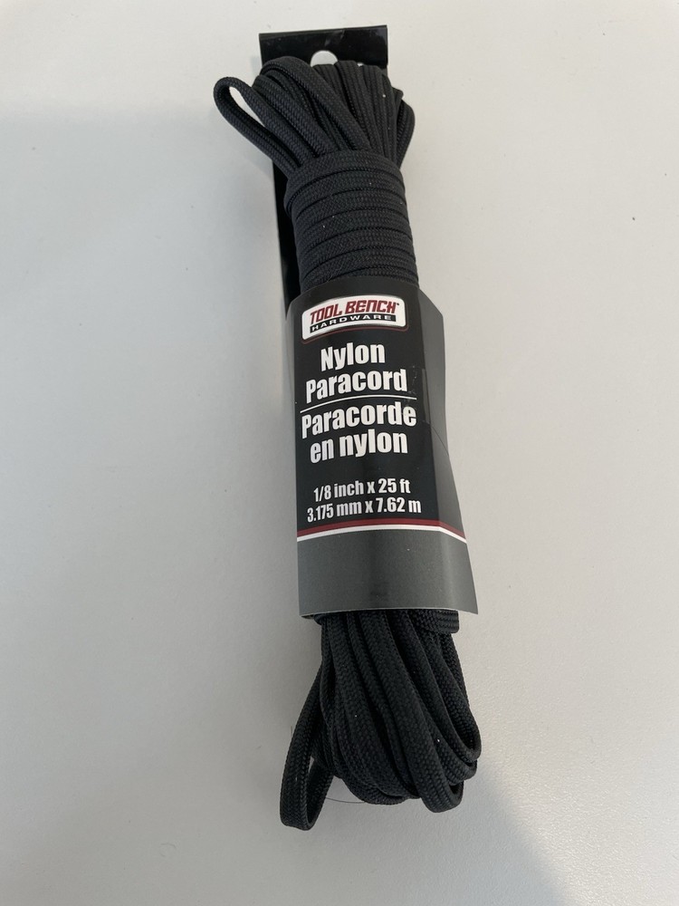 Tool Bench Hardware Nylon Paracord 1/8 in x 25 ft