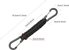 Paracord Keychain with Carabiner Clips 3 Pack, Small Carabiner Clip D Ring Lanya