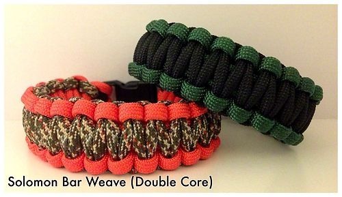 550 Paracord Bracelet – Solomon Bar/Cobra Weave (Double Core)