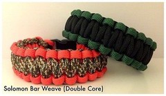 550 Paracord Bracelet – Solomon Bar/Cobra Weave (Double Core)