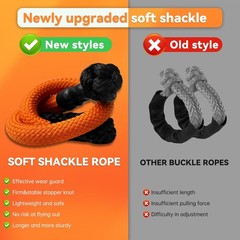 Large Synthetic Soft Shackle 1 Inch x 36 Inch Rope Shackle Recovery Kit (66000