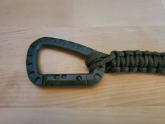 Reflective OD Green paracord lanyard with ITW Style Carabiner Swivel hk hook