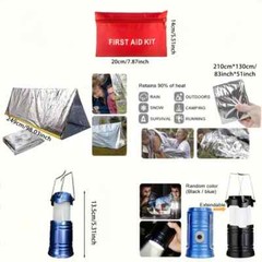Survival Kit – 250Pcs Gear with Molle System Compatible Bag & Emergency Tent