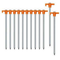 Tent Stakes Camping Stakes,AVOFOREST 7.1inch Non-Rust 7.1IN, Orange 12pcs