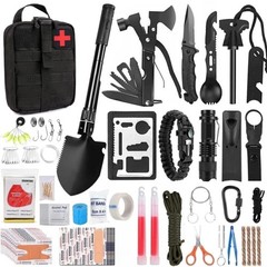 142-Piece Survival & First Aid Kit – Emergency Bugout Bag with Professional Gear